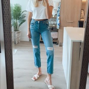 H&M high waisted boyfriend denim
